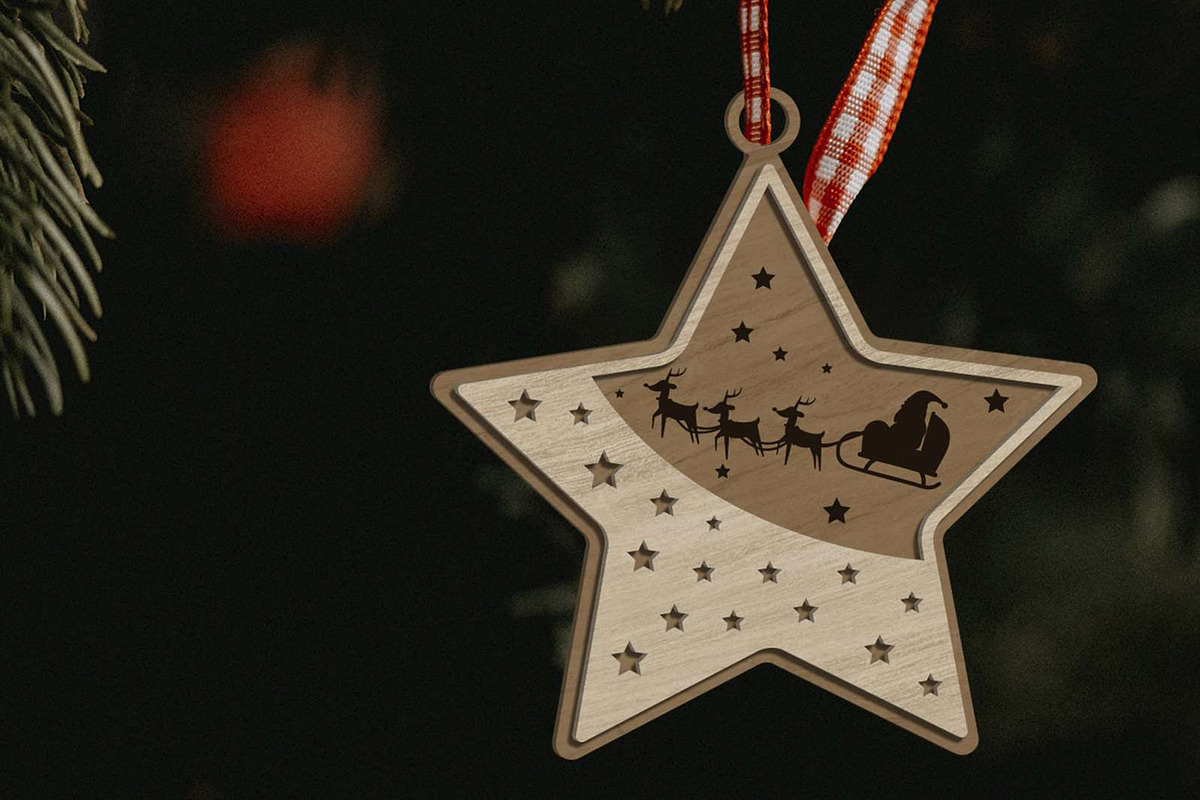 Christmas Ornaments Set, Decoration, a Templates & Theme by LaserCutano (Photo 4 of 7)