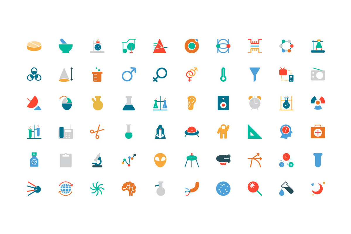 150+ Science Colored Icons preview 2