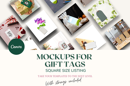 Gift Tag Mockup Canva Bundle