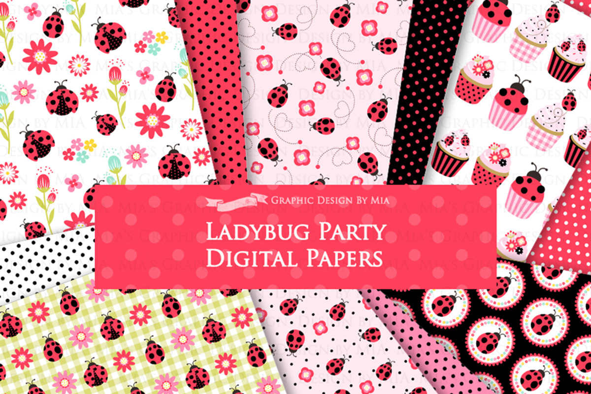Ladybug Party Red,Pink, an Illustration by Mia's Graphic Design (Photo 8 of 9)