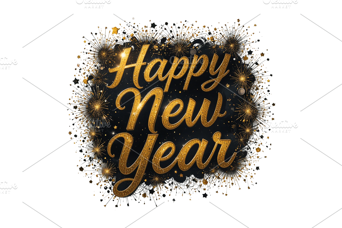 Vintage New Year's Eve clipart, a Seasonal Illustration by Creative design (Photo 6 of 7)