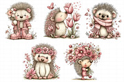 Whimsical Spring Hedgehog Clipart, an Illustration by Daily.Designs (Thumbnail 8 of 8)