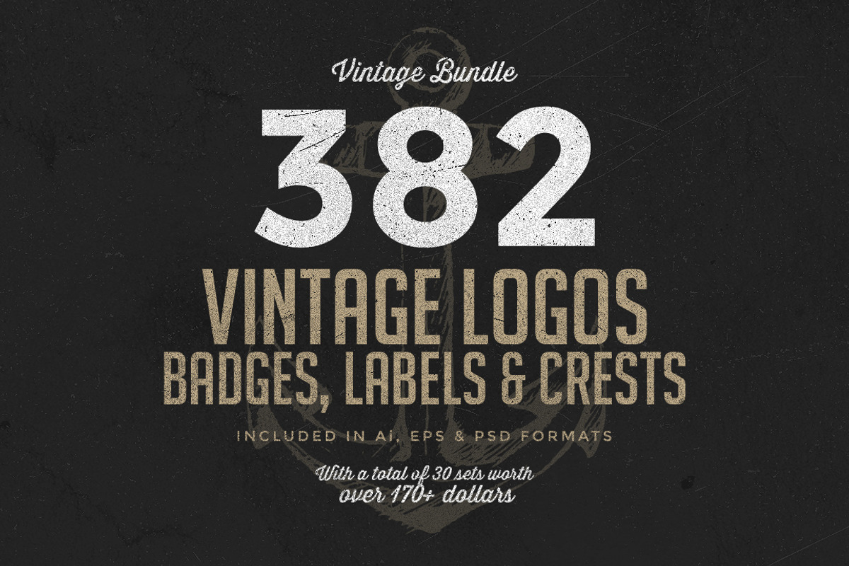 382 Vintage Logos Bundle, a Branding & Logo Template by Graphicdome (Photo 1 of 4)
