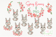 Cute watercolor bunny PNG clipart, an Illustration by RivusArt (Thumbnail 2 of 3)