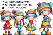 Whimsical Cute Christmas Girl PNG, an Illustration by Pixels.Craft (Thumbnail 4 of 6)