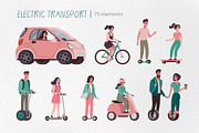 People riding eco electric transport, a Person Illustration by Anna Summer (Thumbnail 1 of 9)
