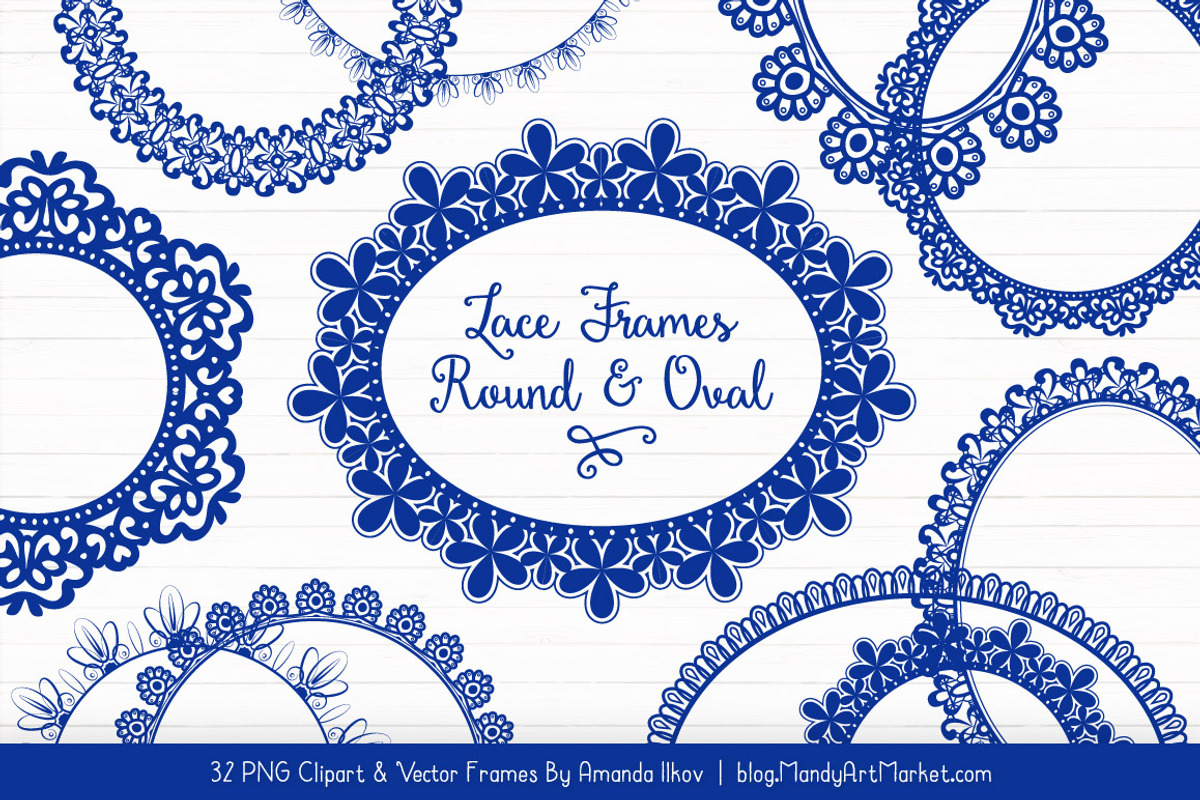 Royal Blue Round Lace Frames, an Illustration by Amanda Ilkov (Photo 1 of 5)