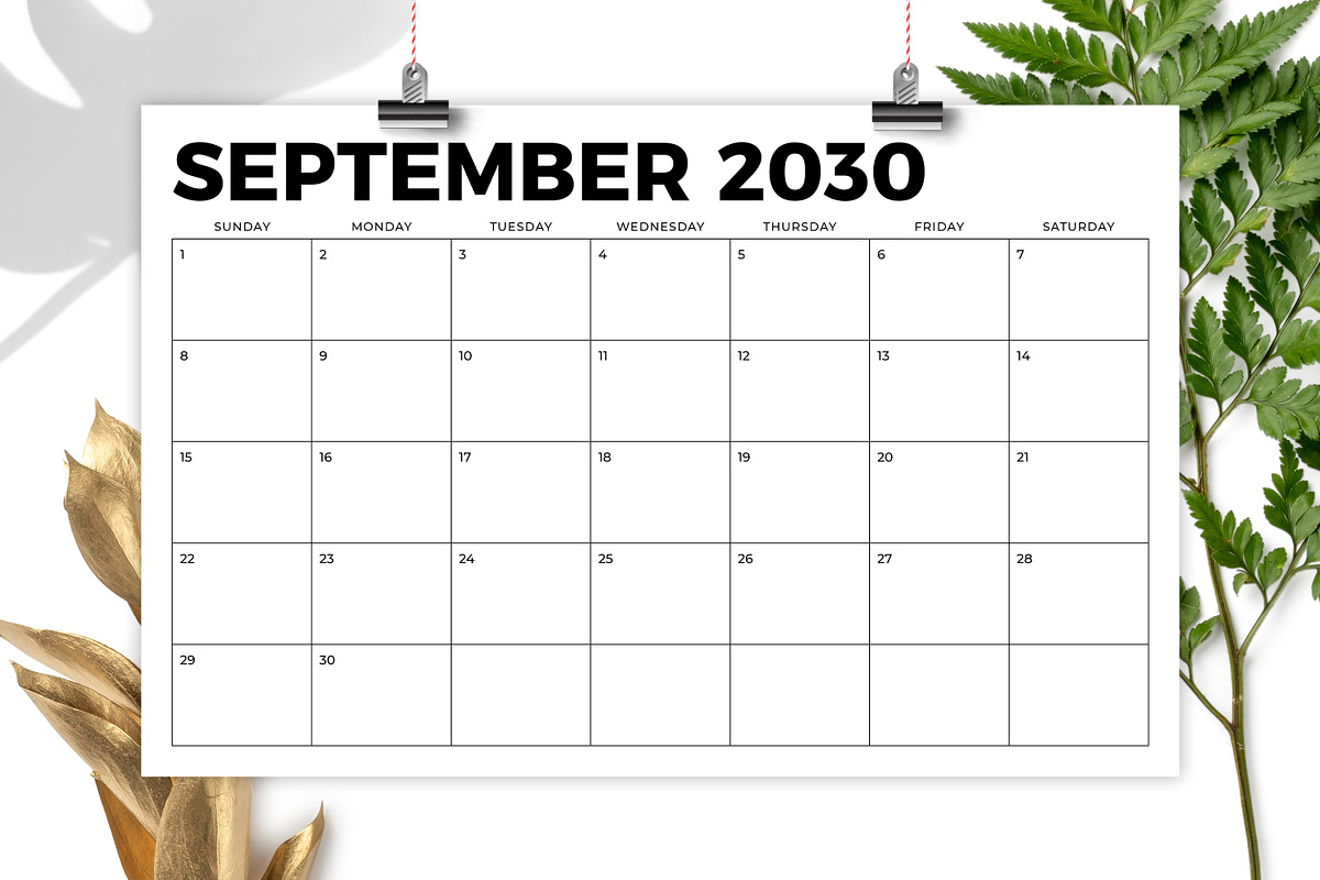 2030 11 x 17 Inch Calendar Template preview 4