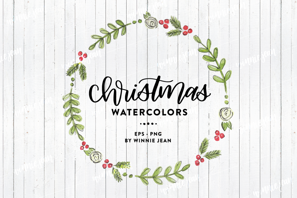 Christmas Watercolor Graphics, an Illustration by WinnieJean (Photo 1 of 2)