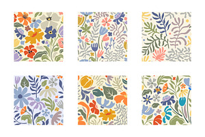 Modern Floral Seamless Patterns