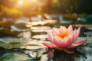 Blooming pink lotus flower shines in, a Photo by Iftikhar Alam
