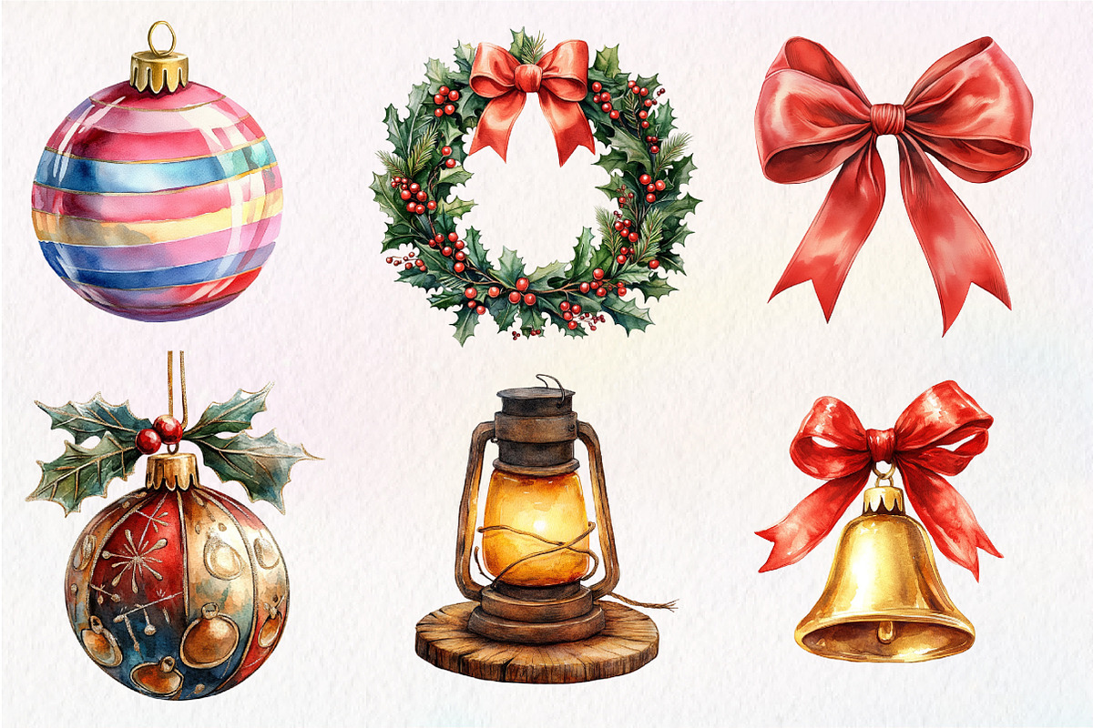 Happy Holidays Christmas Clipart, an Illustration by Dream Creation (Photo 6 of 7)
