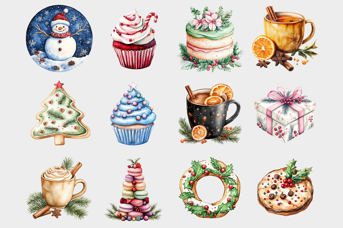 Watercolor Sweet Treats Clipart, a Seasonal Illustration by Design Market (Photo 2 of 5)