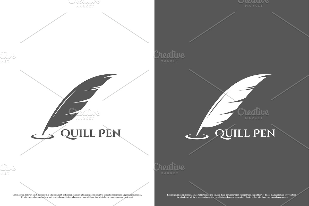Quill Pen Signature Logo Design Icon, a Branding & Logo Template by Morvana Crew