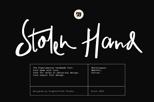 Stolen Hand - The Experimental Font