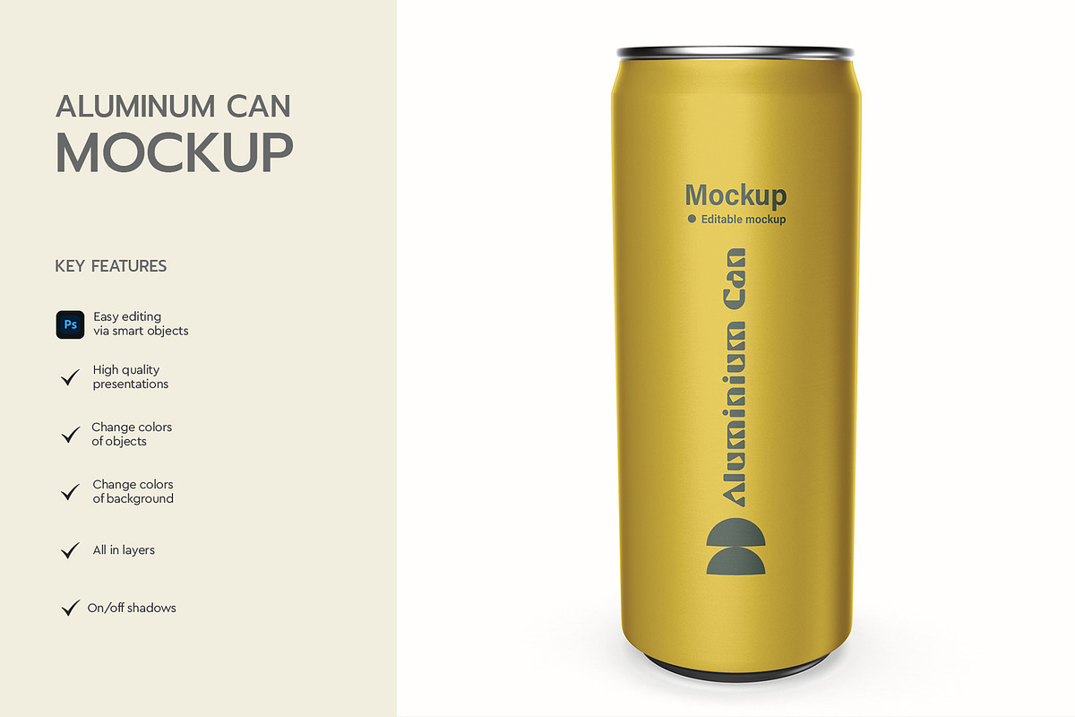 Aluminium Can Bottle Mockup, a Product Mockup by graphypix (Photo 4 of 4)
