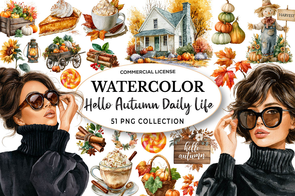 Hello Autumn Daily Life Clipart, a Seasonal Illustration by fashionaddict (Photo 1 of 5)