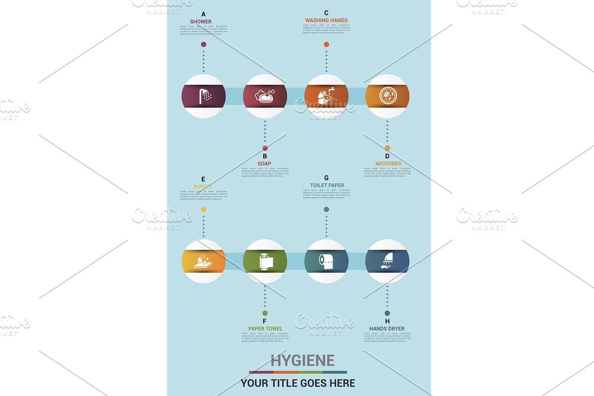 Infographic Hygiene template. Icons, a Food Illustration by ...