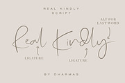 Real Kindly - Signature Script, a Script Font by Dharmas Foundry (Thumbnail 5 of 12)