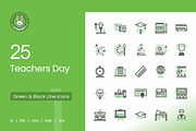 25 Teachers Day Green & Black Icons, an Icon by IconBunny (Thumbnail 1 of 2)