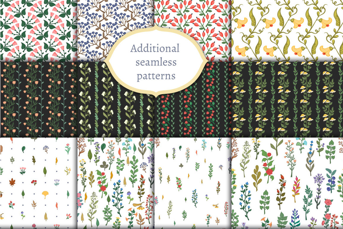 Color floral brushes and elements AI preview 4