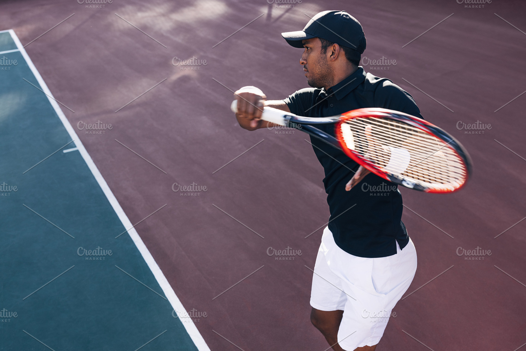 Tennis player on hard court, a Sports & Recreation Photo by Artem Varnitsin