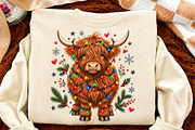 Funny Christmas Highland Cow PNG, a Seasonal Illustration by Canvas Craft (Thumbnail 4 of 6)