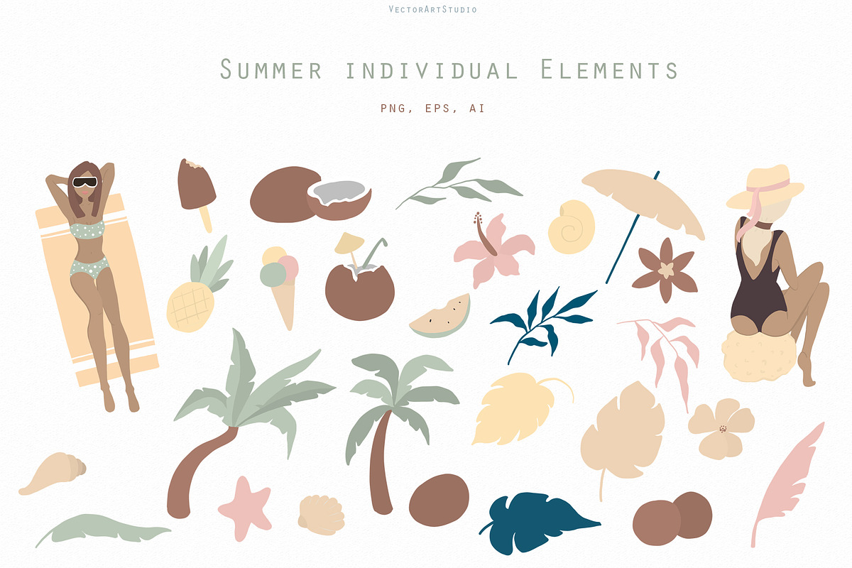 Summer time! Vector, patterns, Cards, an Illustration by SketchCliparts (Photo 2 of 7)