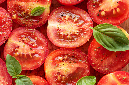 Tomatoes with spices and basil., a Food & Drink Photo by Olena Rudo
