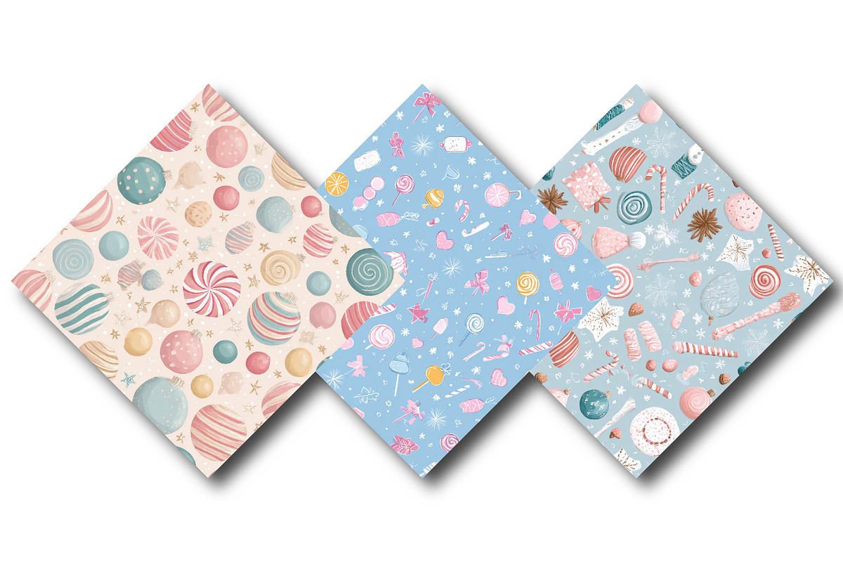 Candy Shop Pastel Christmas Pattern, an Illustration by DreamPrint404 (Photo 3 of 4)