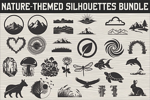 versatile nature-themed silhouettes, an Illustration by Amazin_art