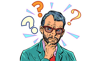 Pop Art Retro Thinking and solving, a Person Illustration by studiostoks