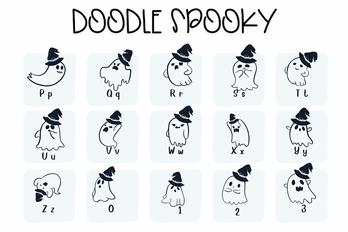 Doodle Spooky |Halloween Fonts preview 3