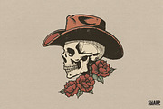 Skull Wearing A Cowboy Hat With Red, an Object Graphic by SharpMarketplace (Thumbnail 1 of 5)