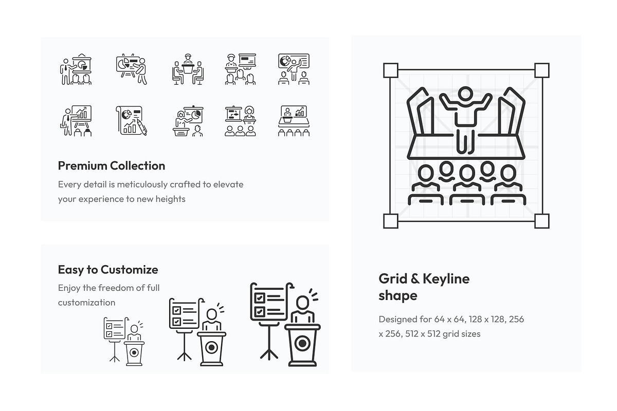 Presentation Outline Icon Set, an Outline Icon by Prosymbols (Photo 3 of 5)
