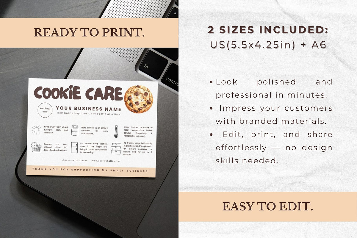 Cookie Care Form Editable Template, a Stationery Template by Anna Design Studio (Photo 2 of 7)