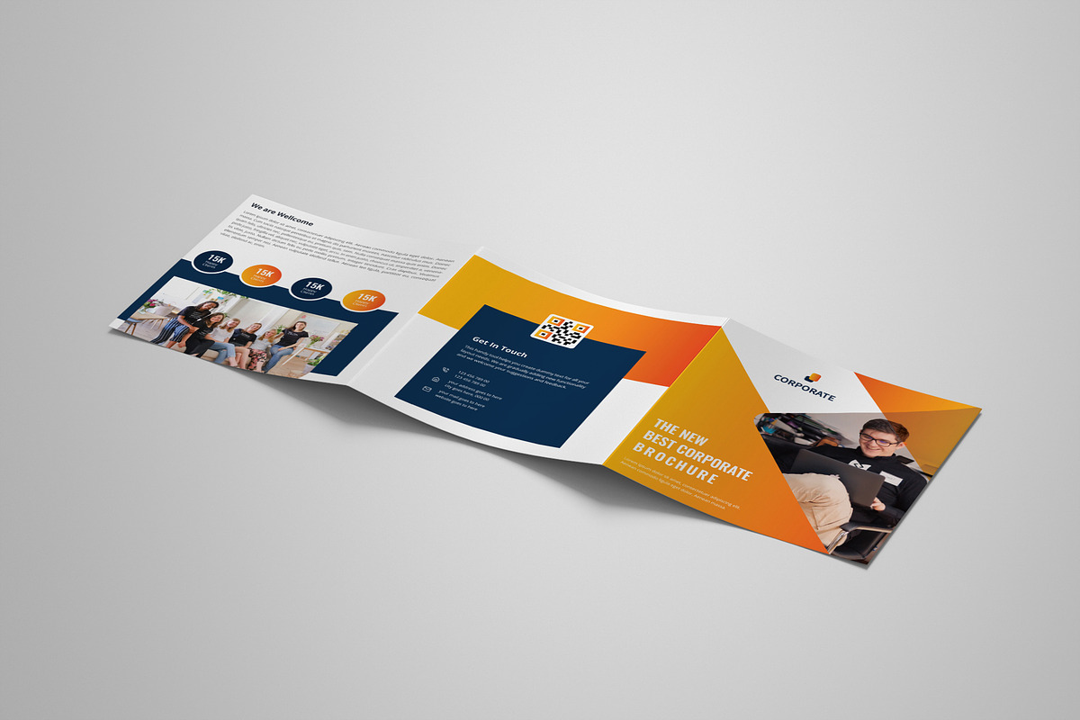 Corporate Square Tri-fold Brochure, a Brochure Template by UI_Expert (Photo 3 of 4)