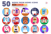 50 Work From Home Icons, an Outline Icon by Dighital (Thumbnail 1 of 10)