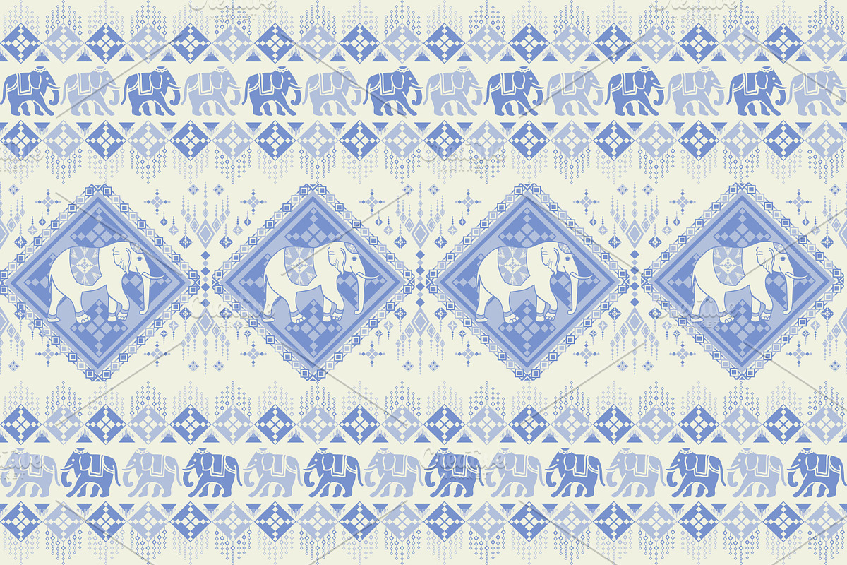 Blue Elephant pattern