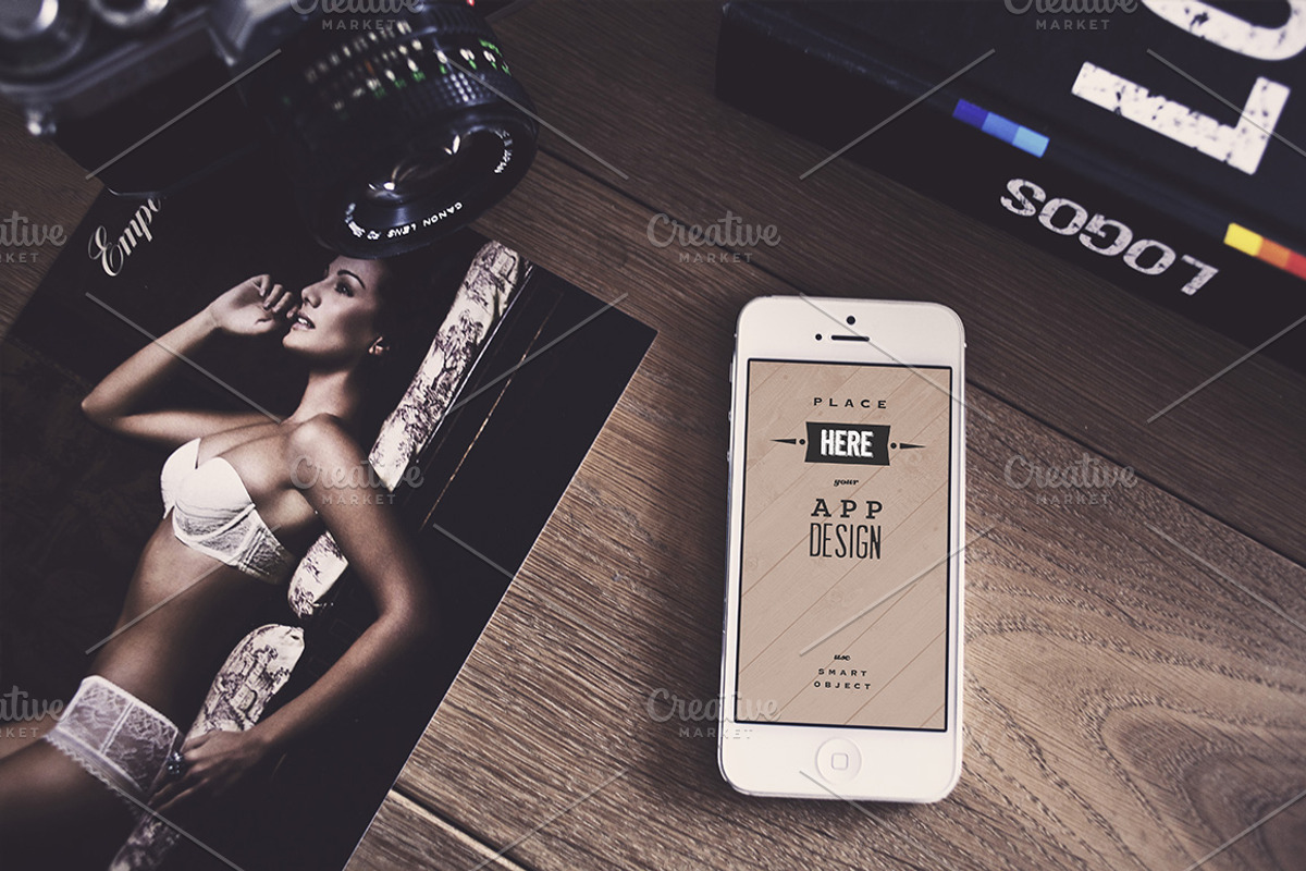 9 Vintage iPhone real photo mockups, an iPhone Mockup by show it better (Photo 2 of 5)