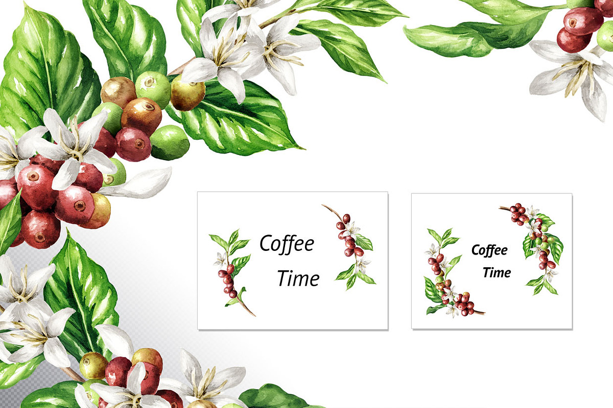Coffee Time. Watercolor hand drawn, a Food Illustration by Daria Ustiugova (Photo 12 of 18)