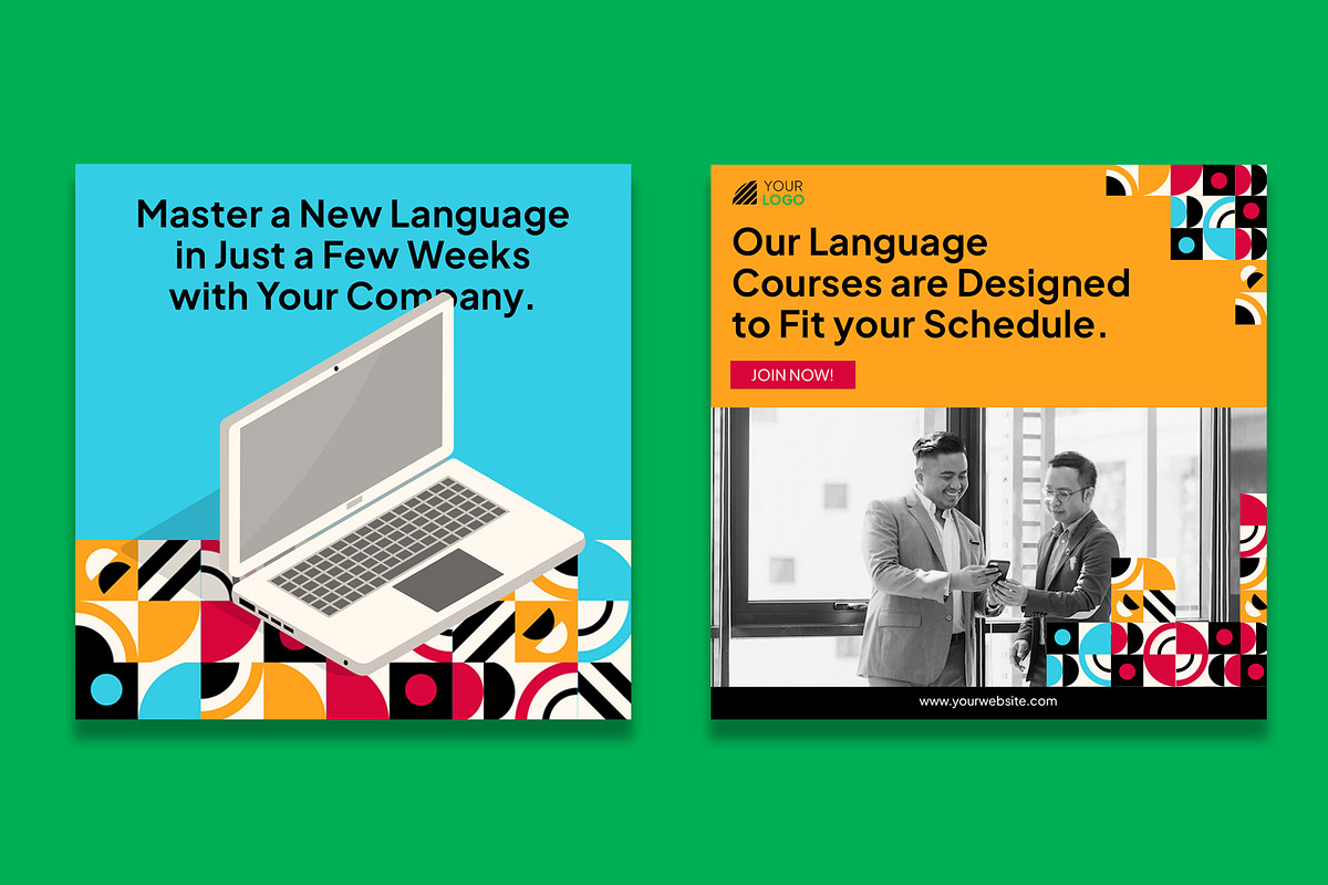 Language Course Instagram Post, a Social Media Template by Esensifiksi.studio (Photo 3 of 3)