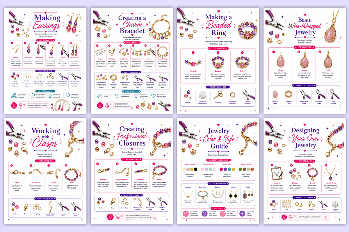 Jewelry Making for Beginners Project, a Stationery Template by Mustafiz (Photo 4 of 5)