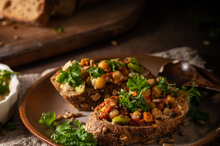 Healthy hummus with bread, a Food & Drink Photo by Stepanek Photography