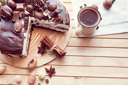 chocolate cake with macadamia nuts a, a Food & Drink Photo by Eni_fly