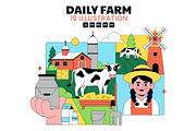 10 Daily Farm Illustration, an Animal Illustration by denayunebgt (Thumbnail 1 of 4)