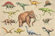 Dinosaurs Watercolor #1  Bundle, an Illustration by Doggy Days (Thumbnail 1 of 14)