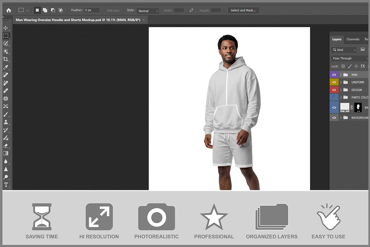 Man Wearing Oversize Hoodie And PSD, a Hoody Mockup by Bruno's Shop (Photo 2 of 3)