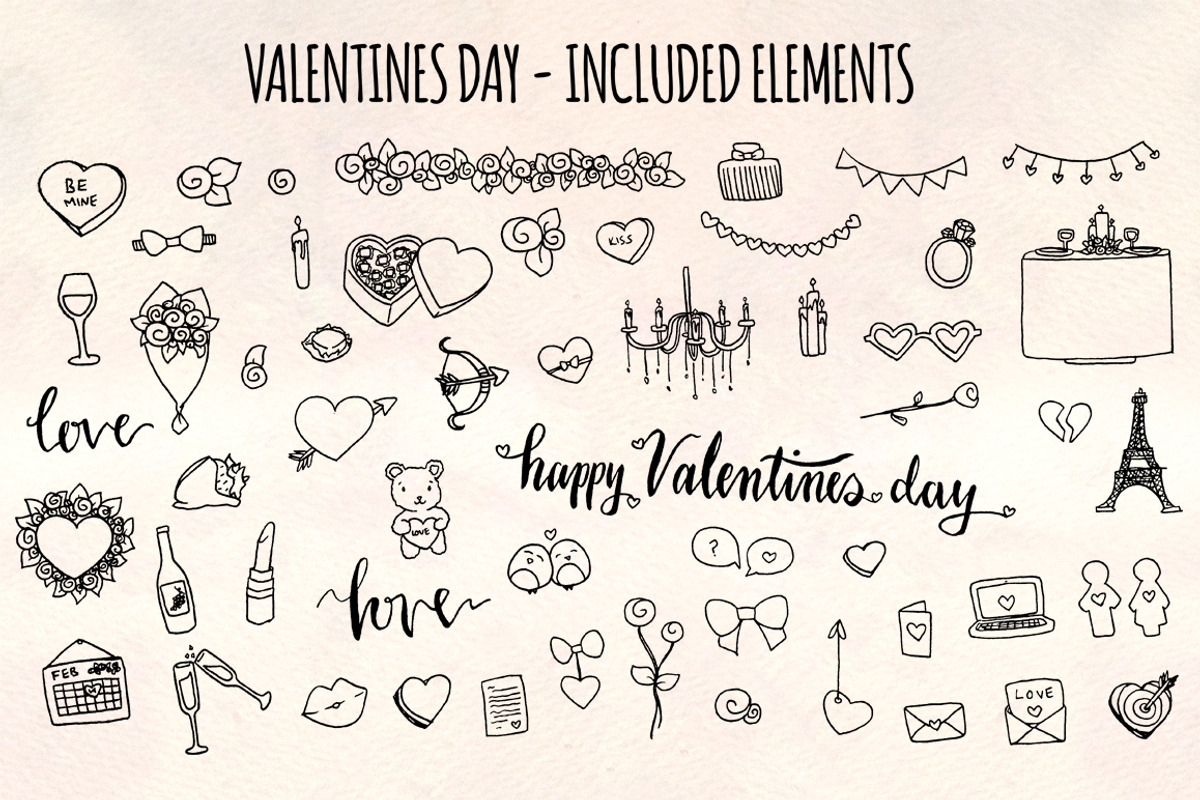 Valentines Day Vector Bundle, a Seasonal Illustration by Violet LeBeaux (Photo 2 of 3)