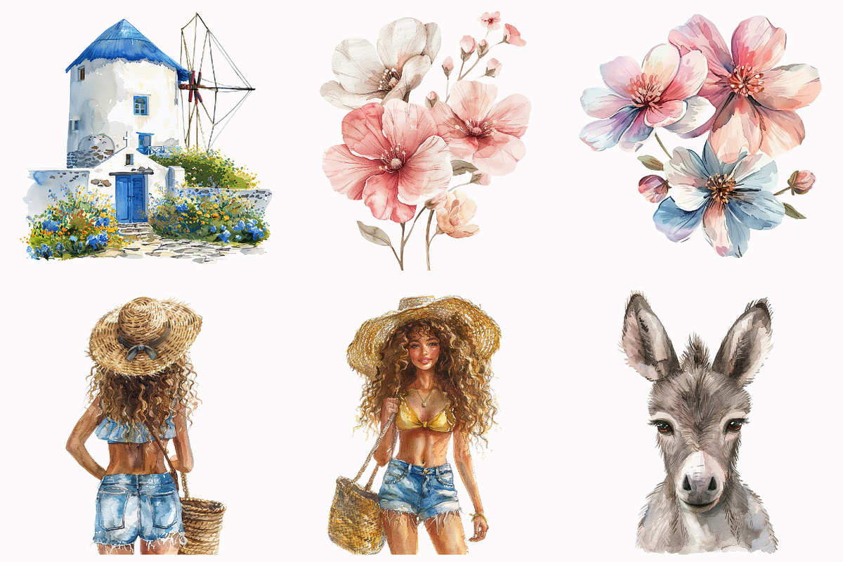 Greek Vacation Clipart, an Illustration by Design Market (Photo 6 of 7)